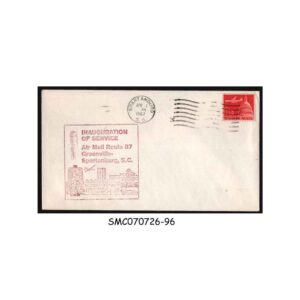 Stamps from UNITED STATES 1967 INAUGURATION  OF SERVICE AIRMAIL ROUTE 87 GREENVILLE to SPARTANBURG COVER