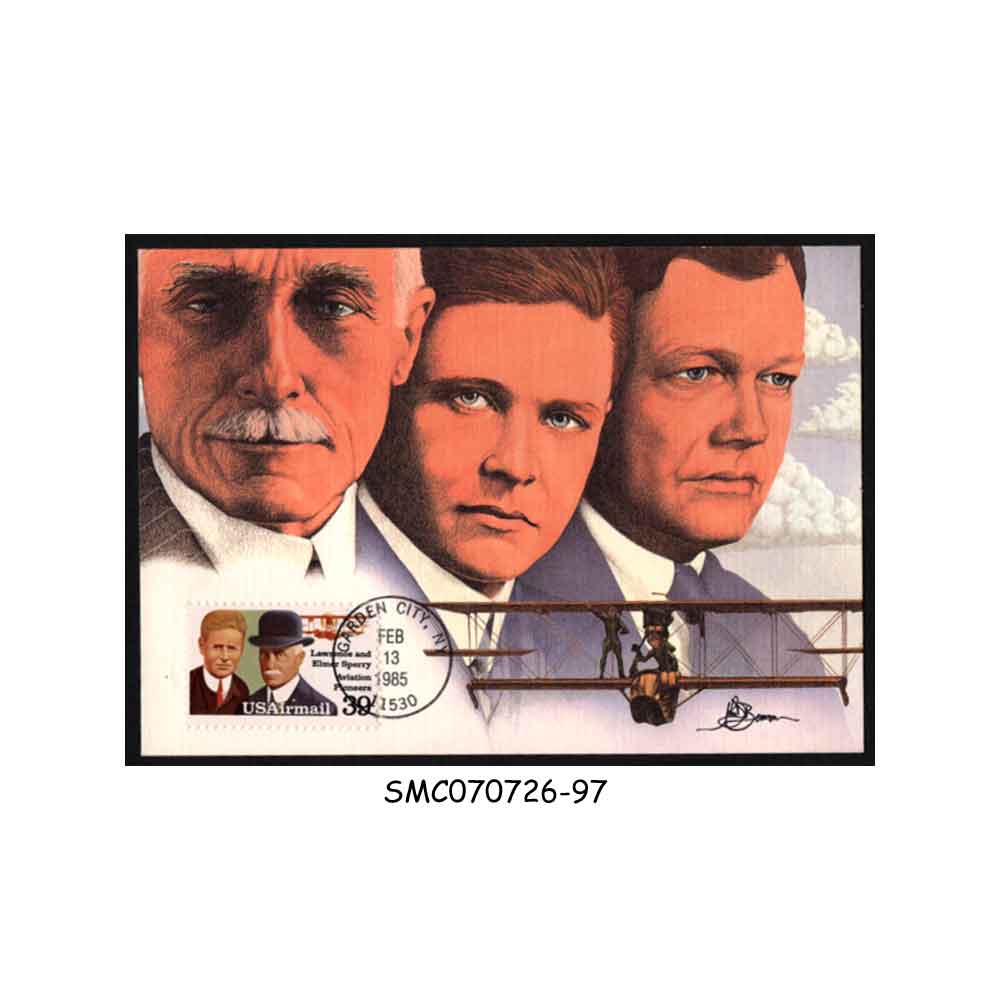 Stamps from UNITED STATES USA - 1985 AVIATION PIONEERS SPERRY BROTHERS - MAXI CARD FDI