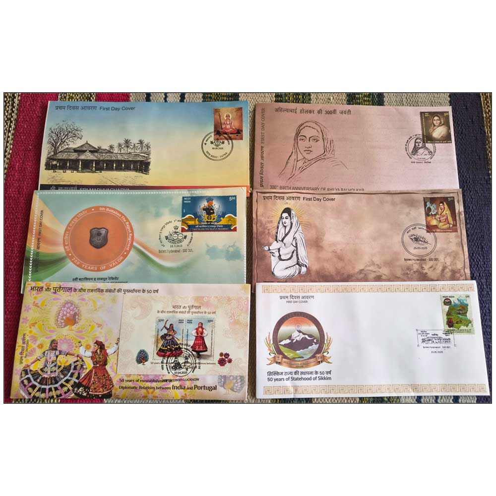 Stamps from INDIA FIRST DAY COVERS FDC 2025 COMPLETE YEAR SET - 49 COVERS COLLECTORS CHOICE - Image 2