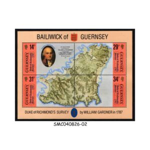 Stamps from BAILIWICK OF GUERNSEY - 1987 DUKE OF RICHMOND'S SURVEY / MAP - MIN. SHEET MINT NH