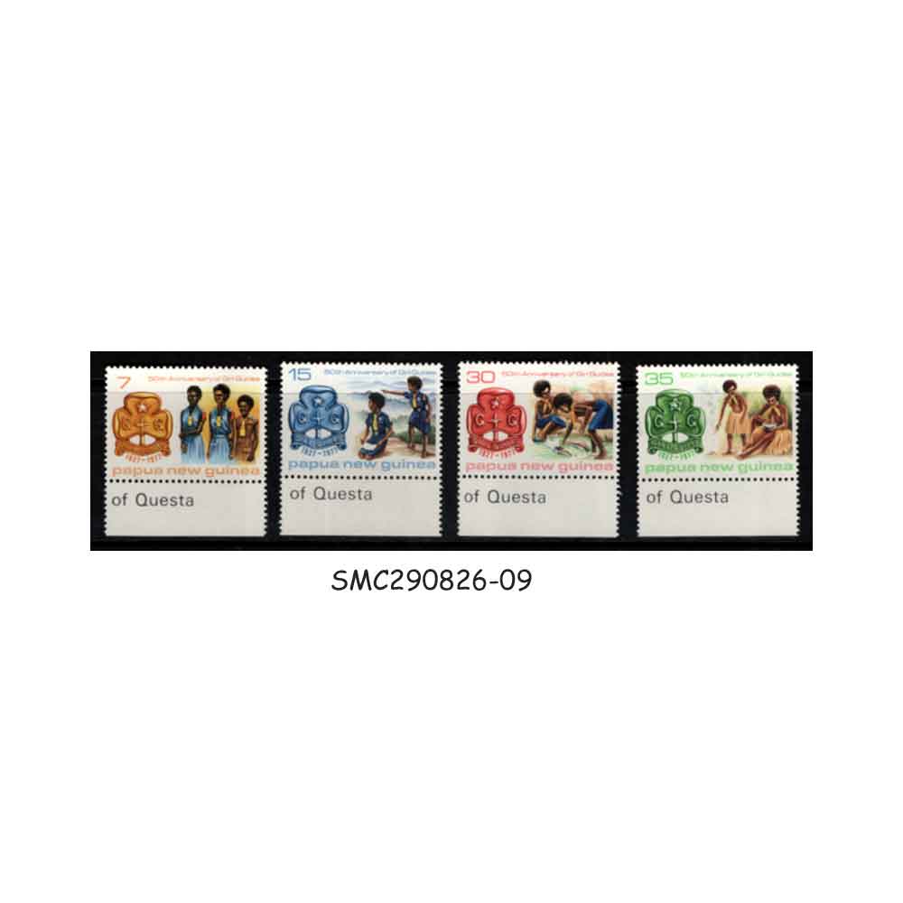 Stamps from PAPUA NEW GUINEA - 1977 50th ANNIVERSARY OF GIRL GUIDES / SCOUTS - 4V MINT NH