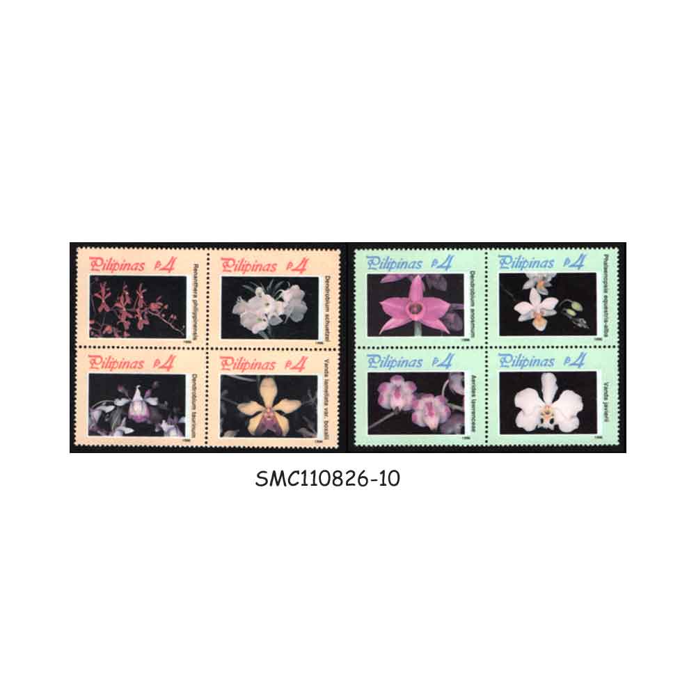 Stamps from PHILIPPINES - 1996 ASEANPEX ORCHIDS / FLOWERS - 8V MINT NH