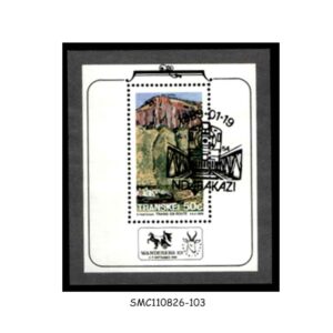 Stamps from TRANSKEI - 1989 TRAIN IN THE KEI VALLEY / LOCOMOTIVE - MIN. SHEET - FDI