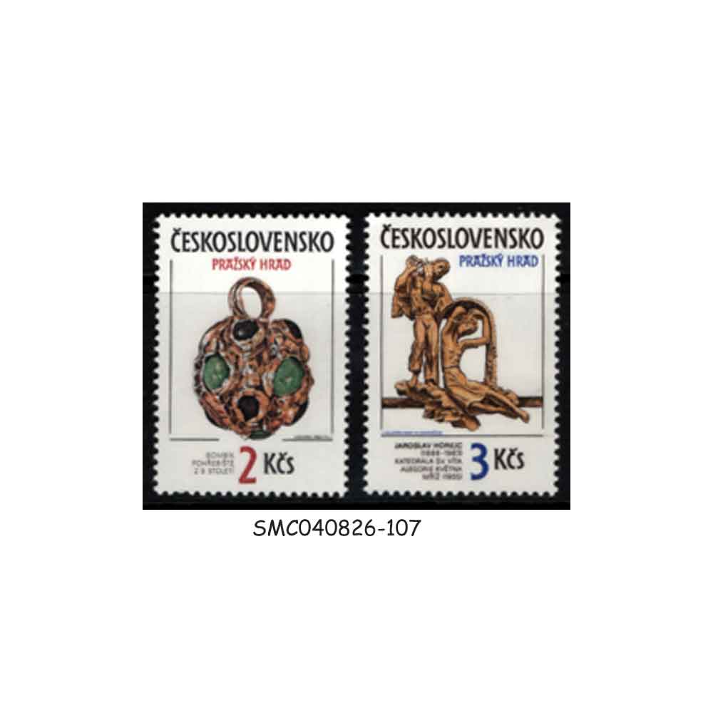 Stamps from CZECHOSLOVAKIA - 1986 ART TREASURES OF PRAGUE CASTLE - 2V - MINT NH