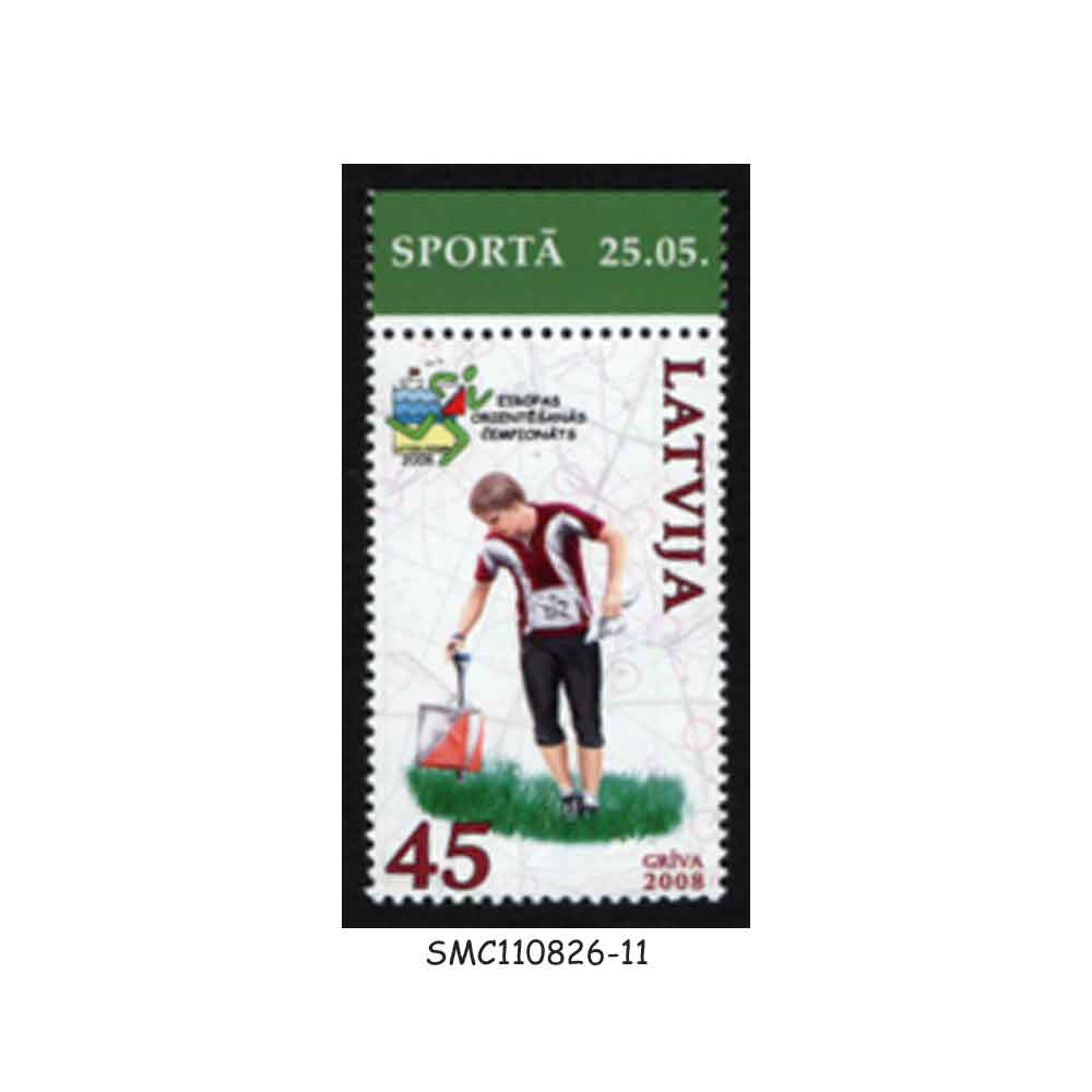 Stamps from LATVIA - 2008 EUROPEAN ORIENTEERING CHAMPIONSHIP / SPORTS - 1V MINT NH