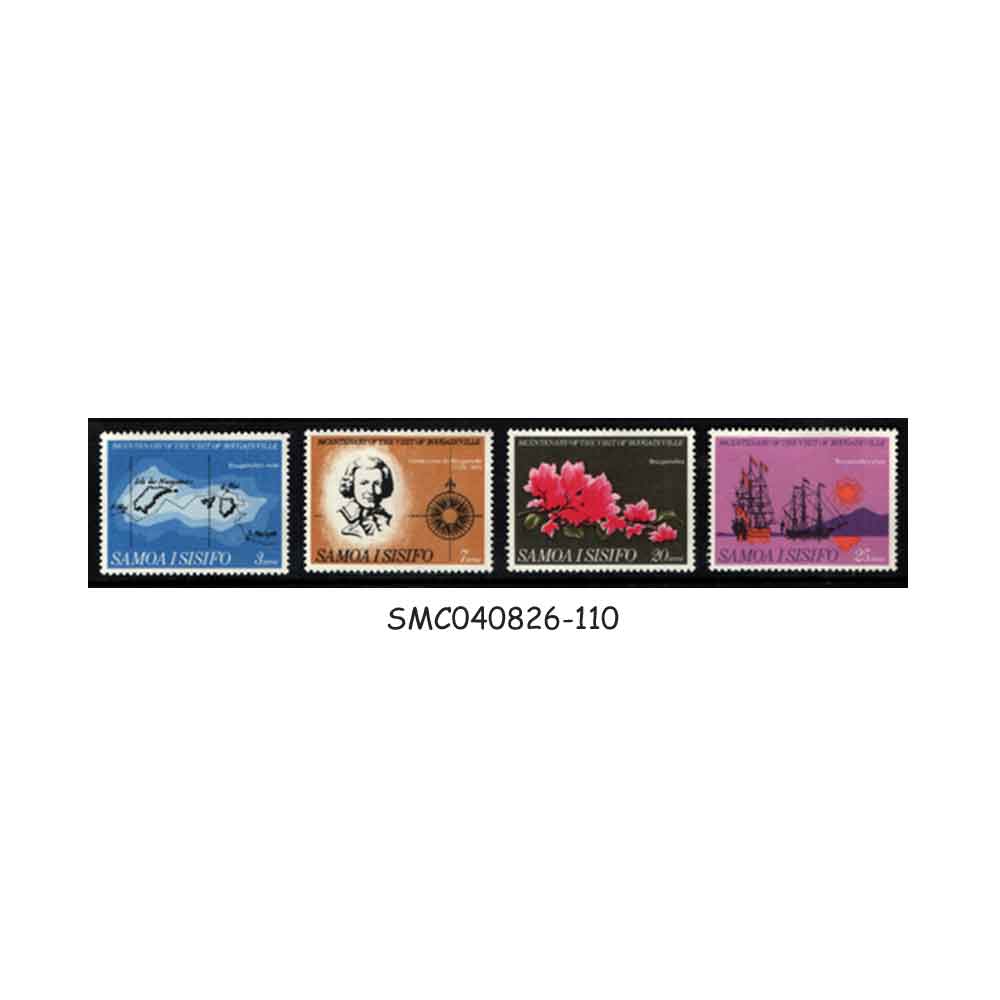 Stamps from SAMOA - 1968 COUNT LOUIS DE BOUGAINVILLE'S VISIT TO SAMOA - 4V MINT NH