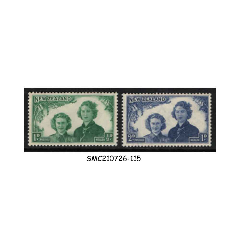 Stamps from NEW ZEALAND - 1944 HEALTH STAMPS - 2V - MINT NH