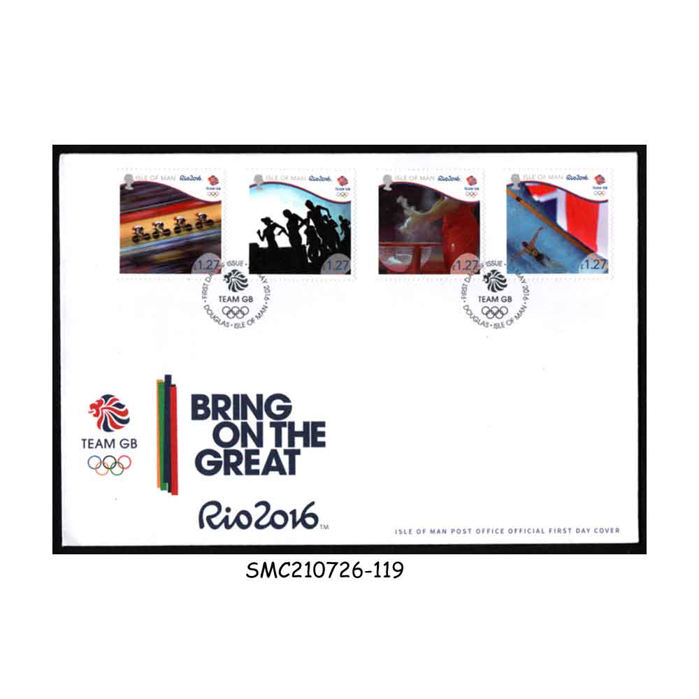 Stamps from ISLE OF MAN - 2016 SUMMER OLYMPIC GAMES RIO - FDC