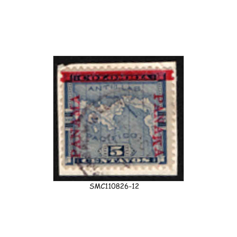 Stamps from PANAMA – 1904-05 SCOTT#78g INVERTED ‘M’ in PANAMA – 1V USED