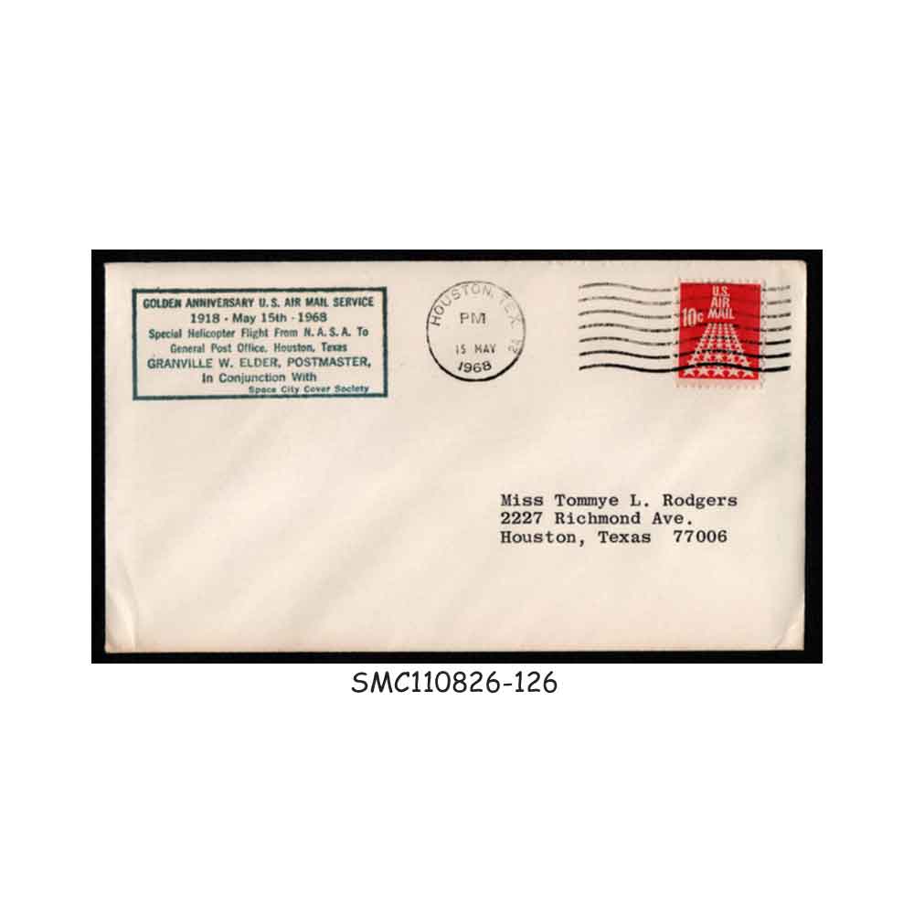 Stamps from UNITED STATES USA - 1968 GOLDEN ANNIV. OF US AIR MAIL SERVICE COVER IN SPECIAL HELICOPTER FLIGHT from NASA