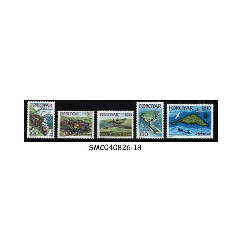 Stamps from FAROE ISLANDS - 1978 ISLANDS SCOTT#31-35 - 5V - MINT NH
