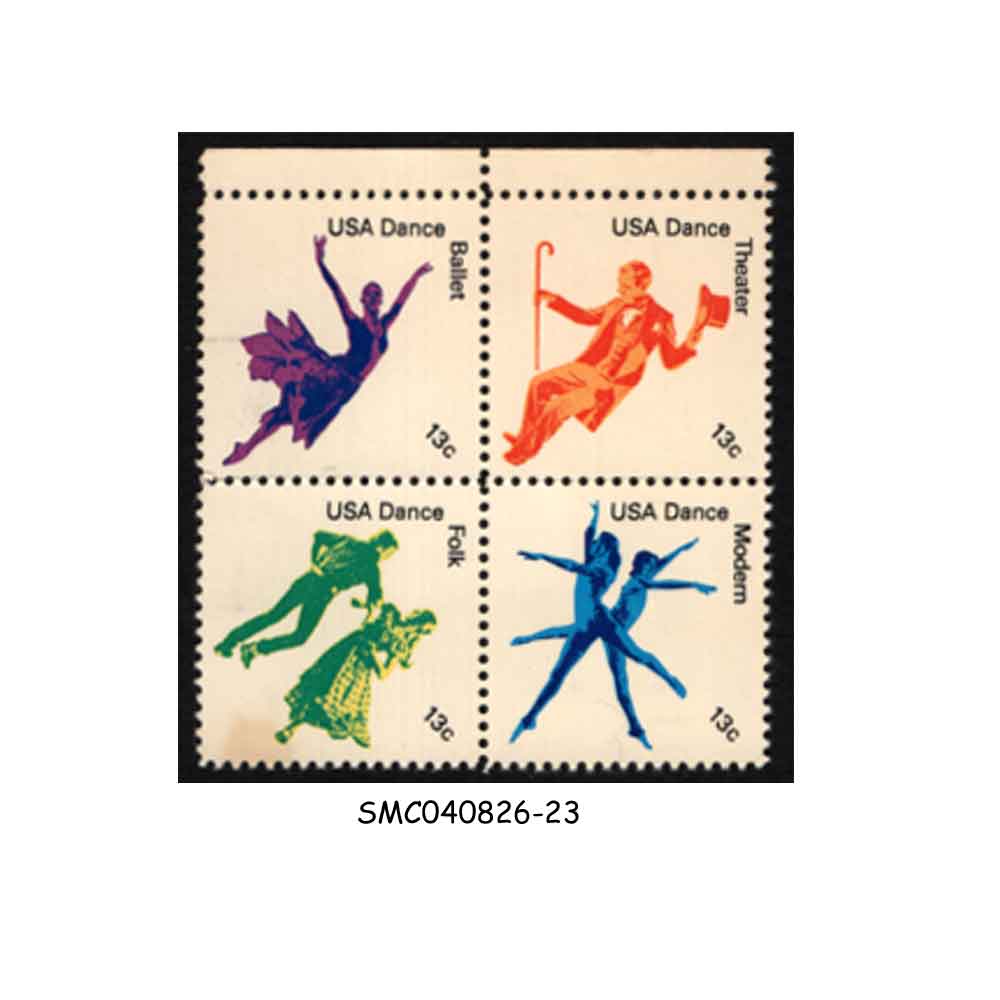 Stamps from UNITED STATES USA - 1978 AMERICAN DANCE - SE-TENANT BLOCK OF 4 - MINT NH