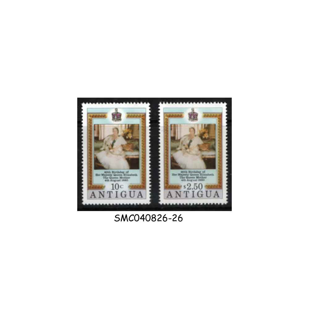 Stamps from ANTIGUA - 1980 QUEEN'S MOTHER 80th BIRTHDAY - 3V - MINT NH