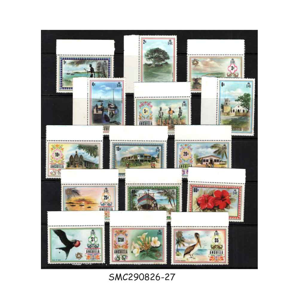 Stamps from ANGUILLA - 1972-75 DEFINITIVES SCOTT#145-159 - 15V - MINT NH