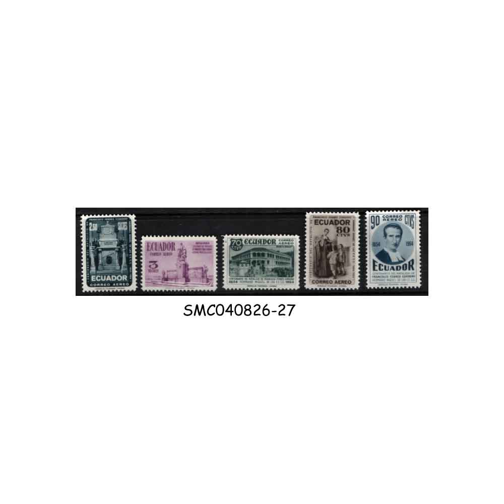 Stamps from ECUADOR - 1954 BIRTH CENTENARY OF FRANCISCO FEBRES CORDERO - 5V MINT NH