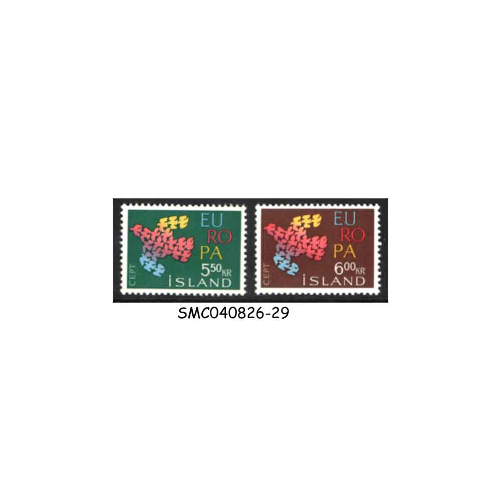 Stamps from ICELAND - 1961 EUROPA - 2V - MINT NH