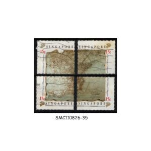 Stamps from SINGAPORE - 1989 OLD MAPS - 4V - USED