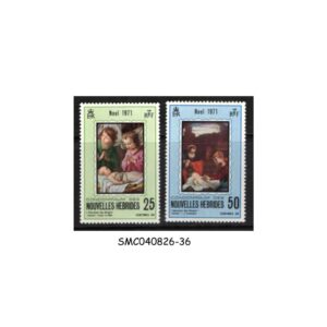 Stamps from FRENCH NEW HEBRIDES - 1971 CHRISTMAS - 2V - MINT NH