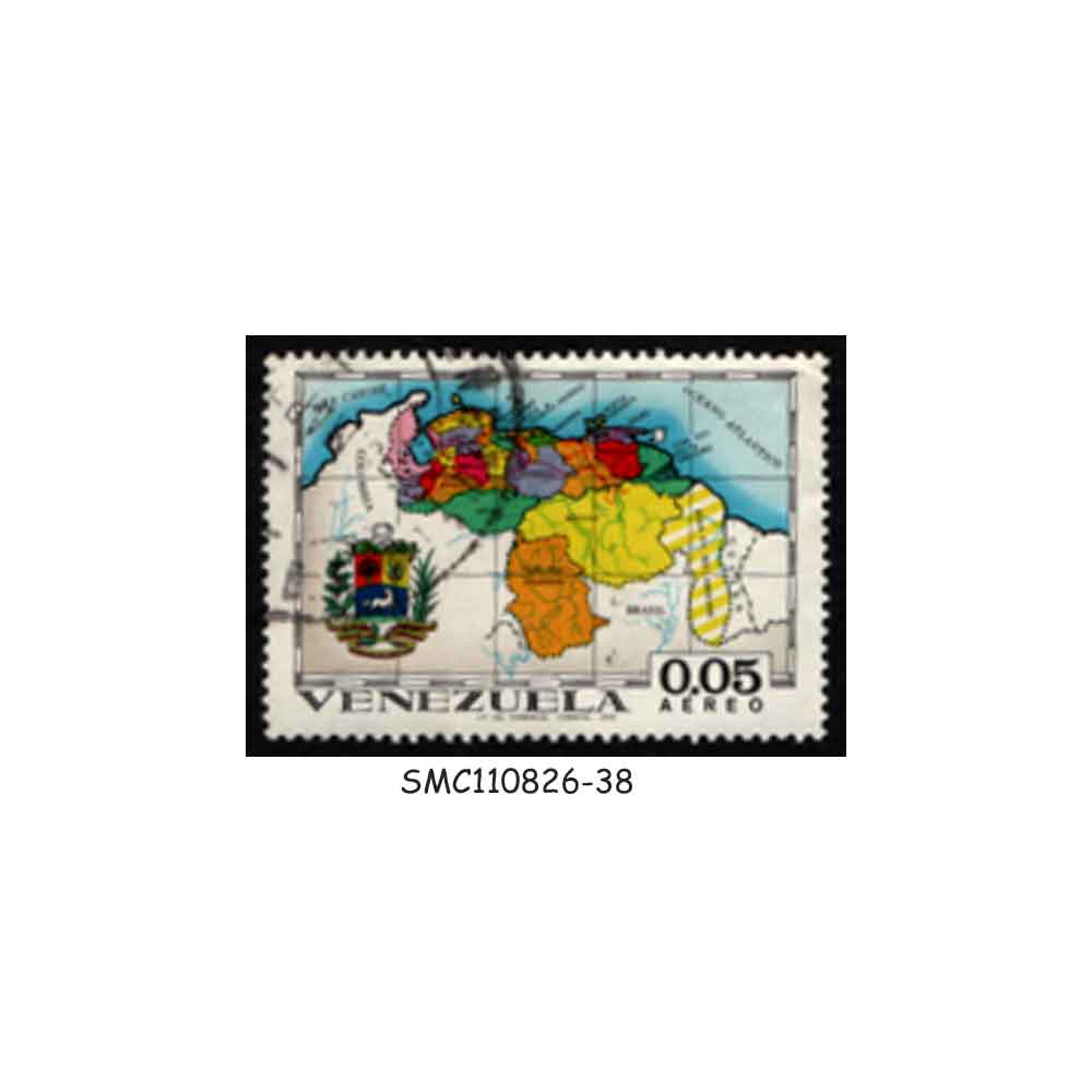 Stamps from VENEZUELA - 1970 STATES OF VENEZUELA - MAPS & ARMS SCOTT#C1035 - 1V USED