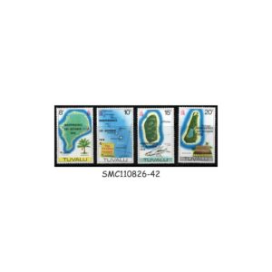 Stamps from TUVALU - 1976 MAPS / COUNTRY MOTIFS - 4V MINT NH
