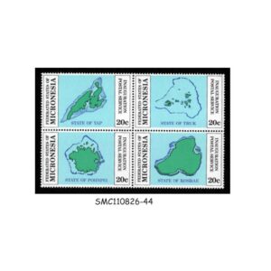 Stamps from MICRONESIA - 1984 INAUGURATION OF POSTAL SERVICE - BLOCK OF 4 SE-TENANT MINT NH