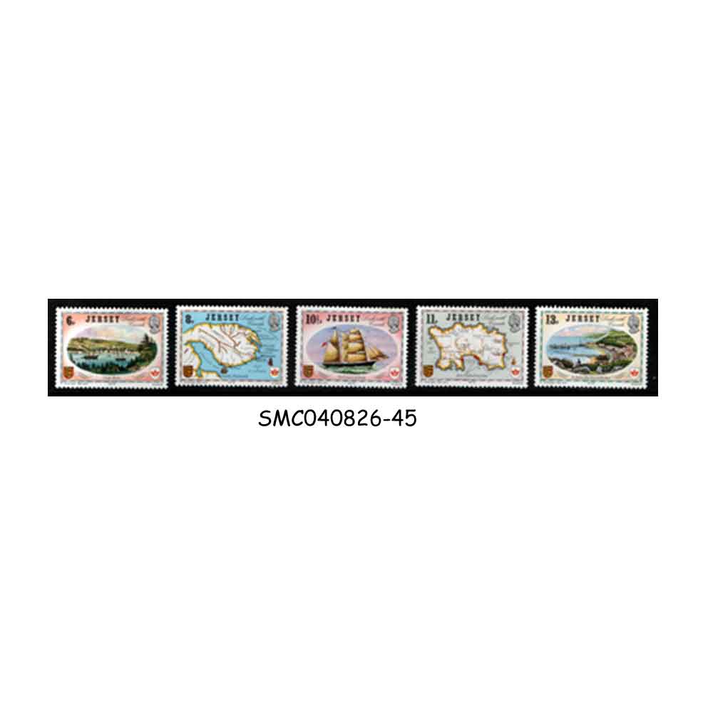 Stamps from JERSEY - 1978 LINKS WITH CANADA CAPEX 78 - 5V MINT NH