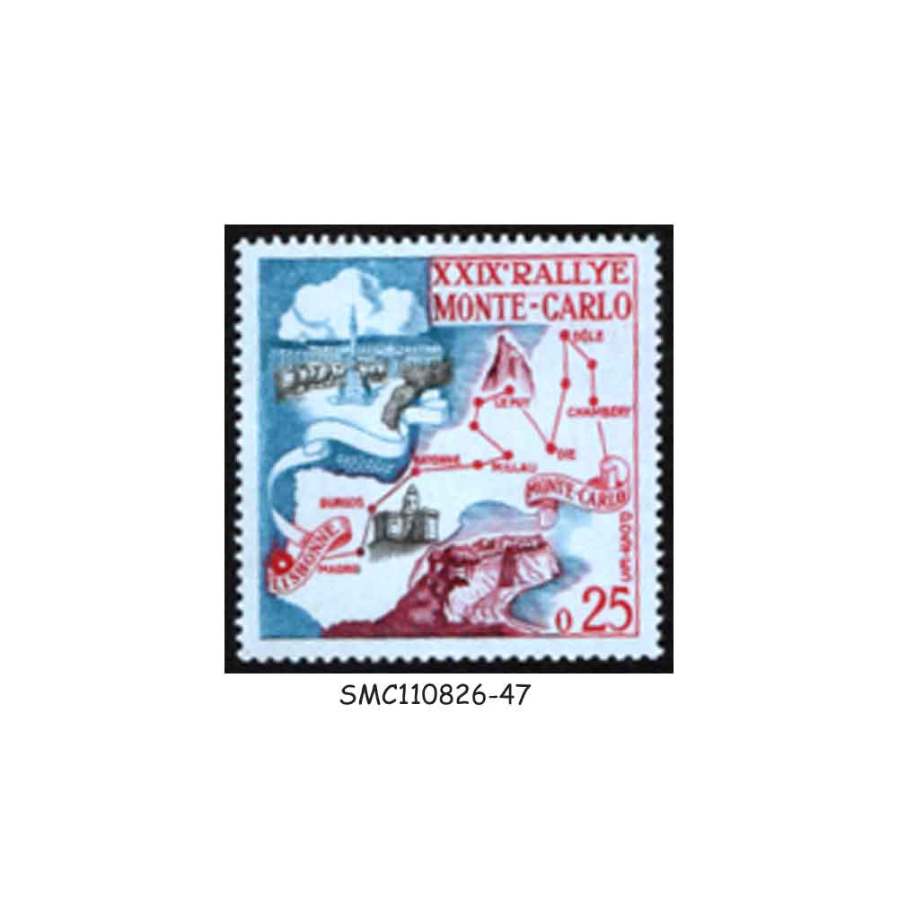 Stamps from MONACO - 1960 RALLYE MONTE CARLO SCOTT#460 - 1V MINT NH