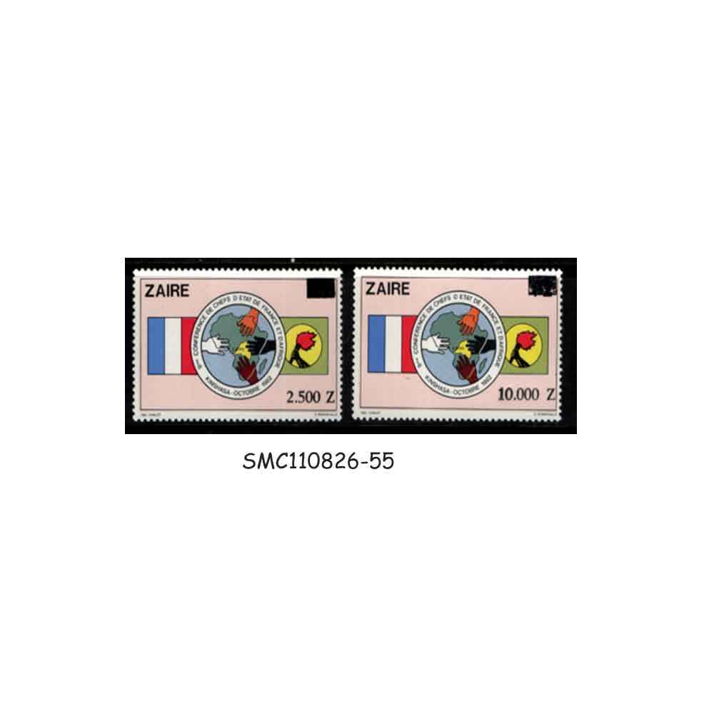 Stamps from ZAIRE - 1991 SURCHARGED SCOTT#1347-1348 - 2V - MINT NH