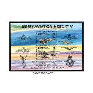 Stamps from JERSEY - 1993 JERSEY AVIATION HISTORY V / RAF - SOUVENIR SHEET MINT NH