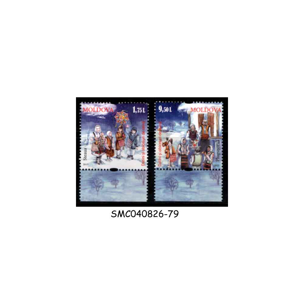 Stamps from MOLDOVA - 2015 WINTER CUSTOMS & TRADITIONS - 2V MINT NH