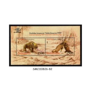 Stamps from INDONESIA - 2000 KOMODO DRAGON / REPTILES - MIN. SHEET MINT NH
