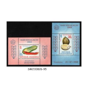 Stamps from INDONESIA - 1968 FRUITS - SET OF 2 MIN. SHEET MINT NH