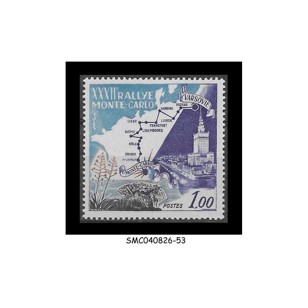 Stamps from MONACO - 1964 32nd MONTE CARLO RALLY SCOTT#529 - 1V MINT NH
