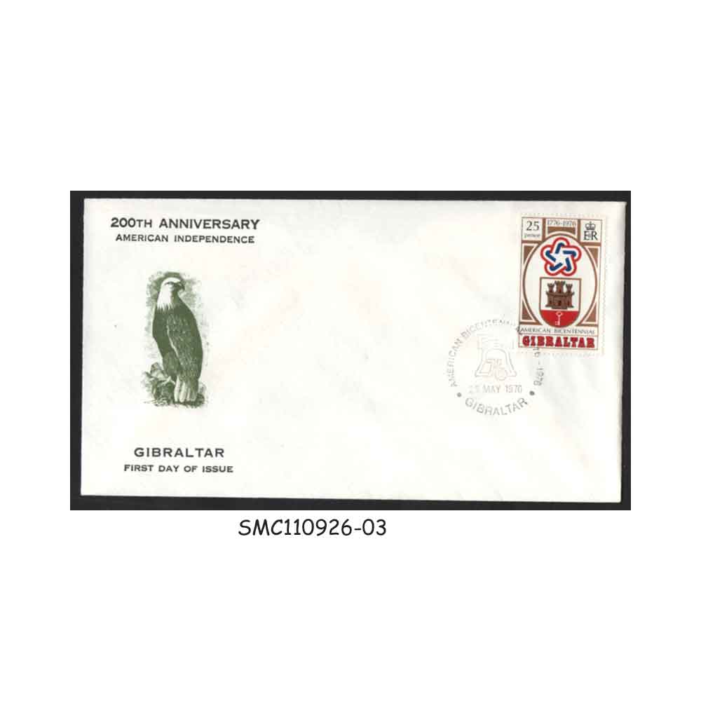 Stamps from GIBRALTAR - 1976 200th ANNIVERSARY OF AMERICAN INDEPENDENCE - FDC