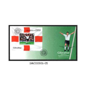 Stamps from GIBRALTAR - 2004 TRIBUTE TO EUROPEAN FOOTBALL - MS - FDC