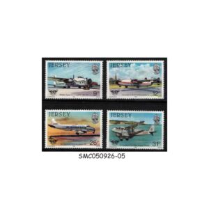 Stamps from JERSEY - 1984 AVIATION HISTORY series V - 4V MINT NH
