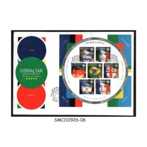 Stamps from GIBRALTAR - 2006 FIFA WORLD CUP FOOTBALL SOCCER - MS - FDC