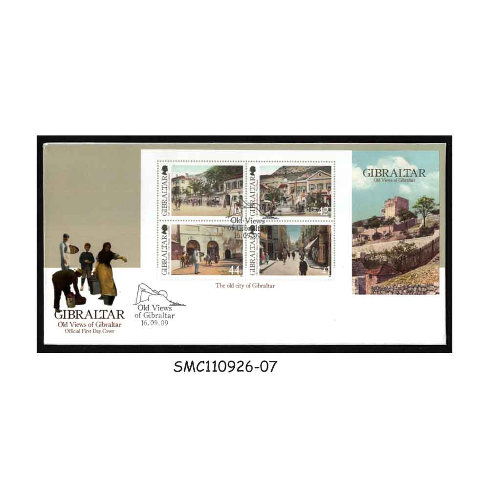 Stamps from GIBRALTAR - 2009 OLD VIEWS OF GIBRALTAR - MS - FDC
