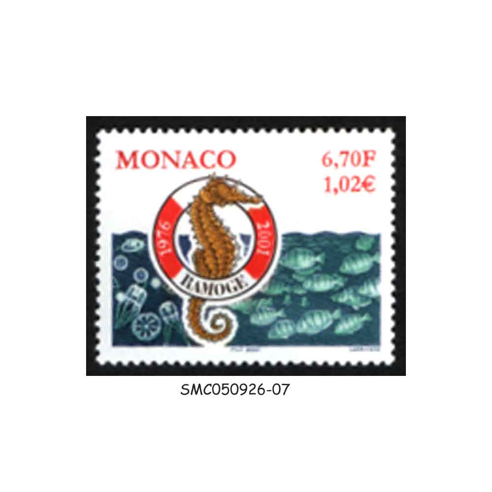 Stamps from MONACO - 2001 25yrs COASTAL WATERS PROTECTION AGREEMENT RAMOGE - 1V - MINT NH