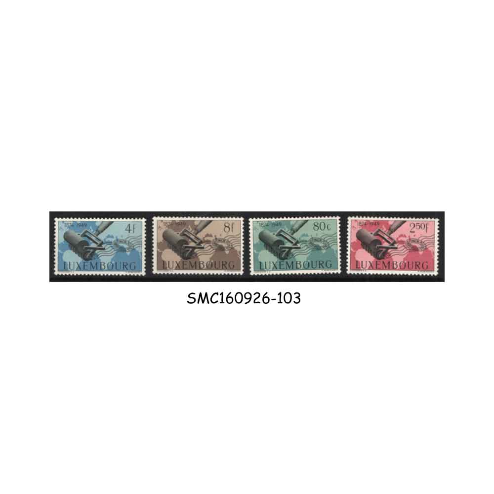 Stamps from LUXEMBOURG - 1949 75th ANNIVERSARY OF UPU - 4V - MINT HINGED