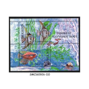 Stamps from UZBEKISTAN - 2010 AQUARIUM FISH - MINIATURE SHEET MINT NH