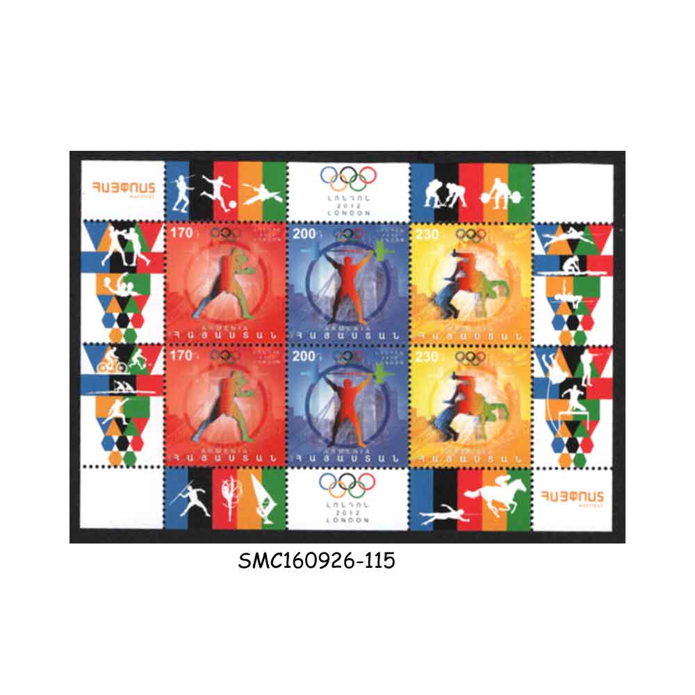 Stamps from ARMENIA - 2012 SUMMER OLYMPIC GAMES LONDON - MIN. SHEET MINT NH