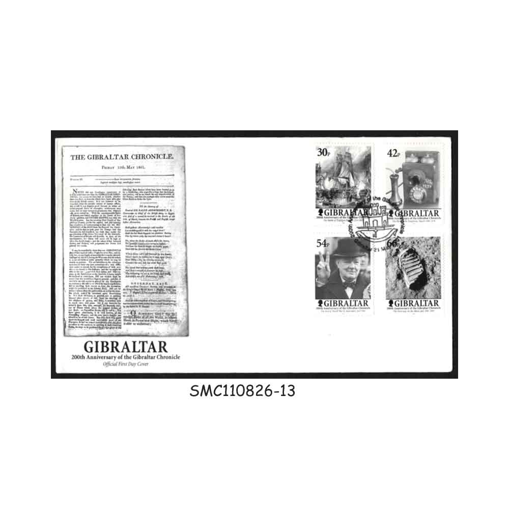 Stamps from GIBRALTAR - 2001 200th ANNIVERSARY OF THE GIBRALTAR CHRONICLE - FDC