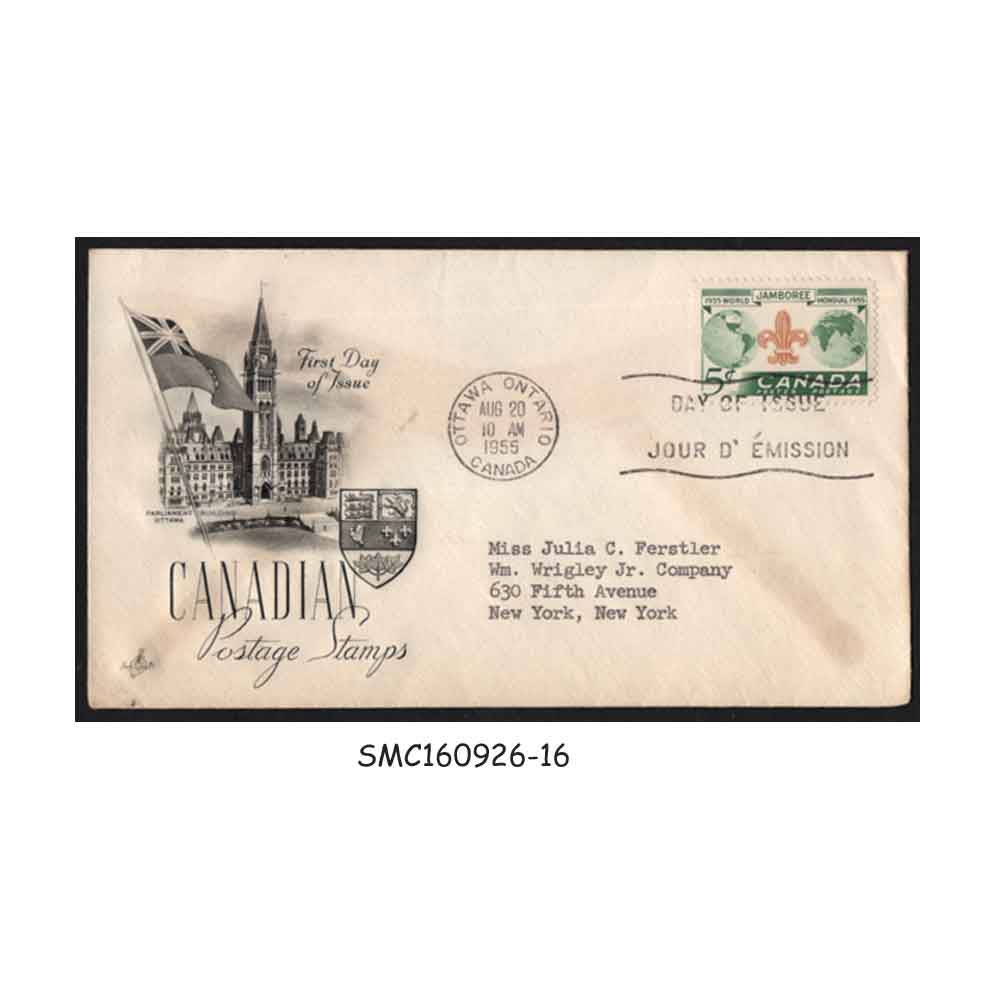 Stamps from CANADA -1955 8th BOY SCOUTS WORLD JAMBOREE - FDC