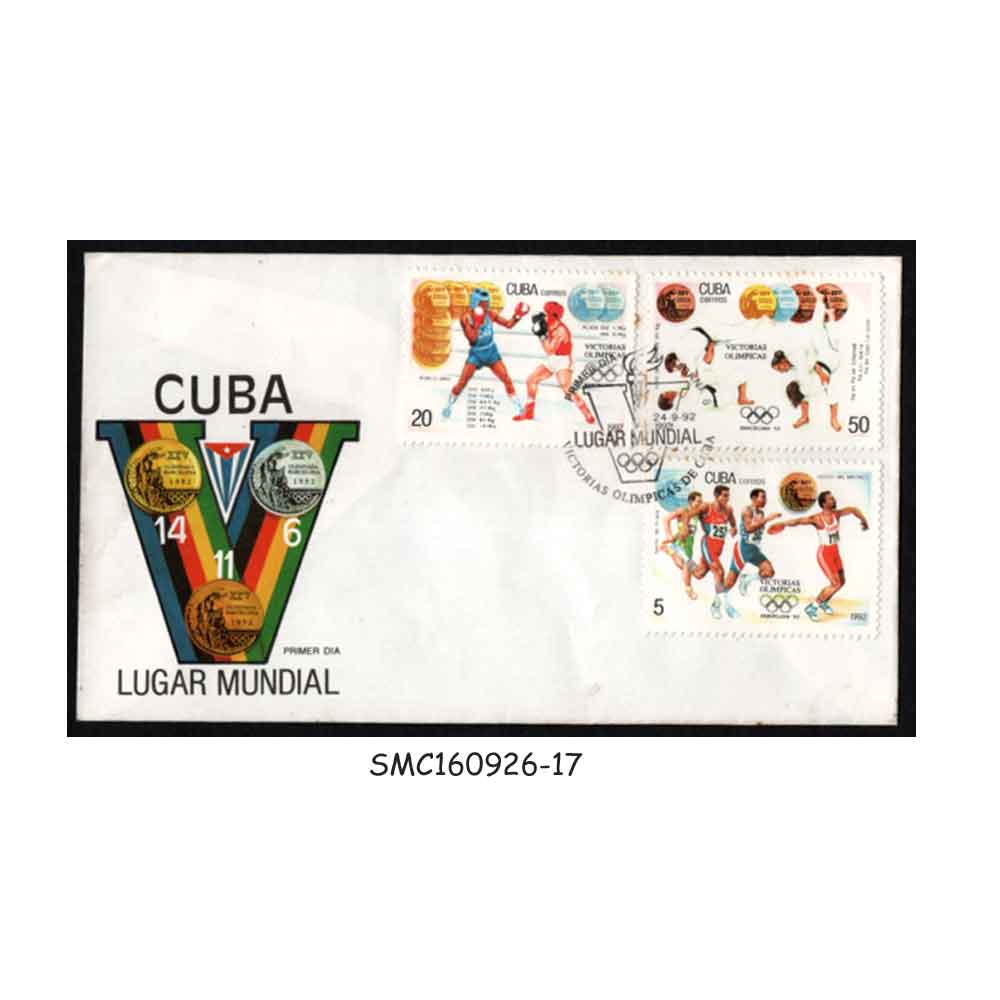 Stamps from CUBA - 1992 SUMMER OLYMPIC GAMES - CUBAN MEDAL WINNERS - FDC