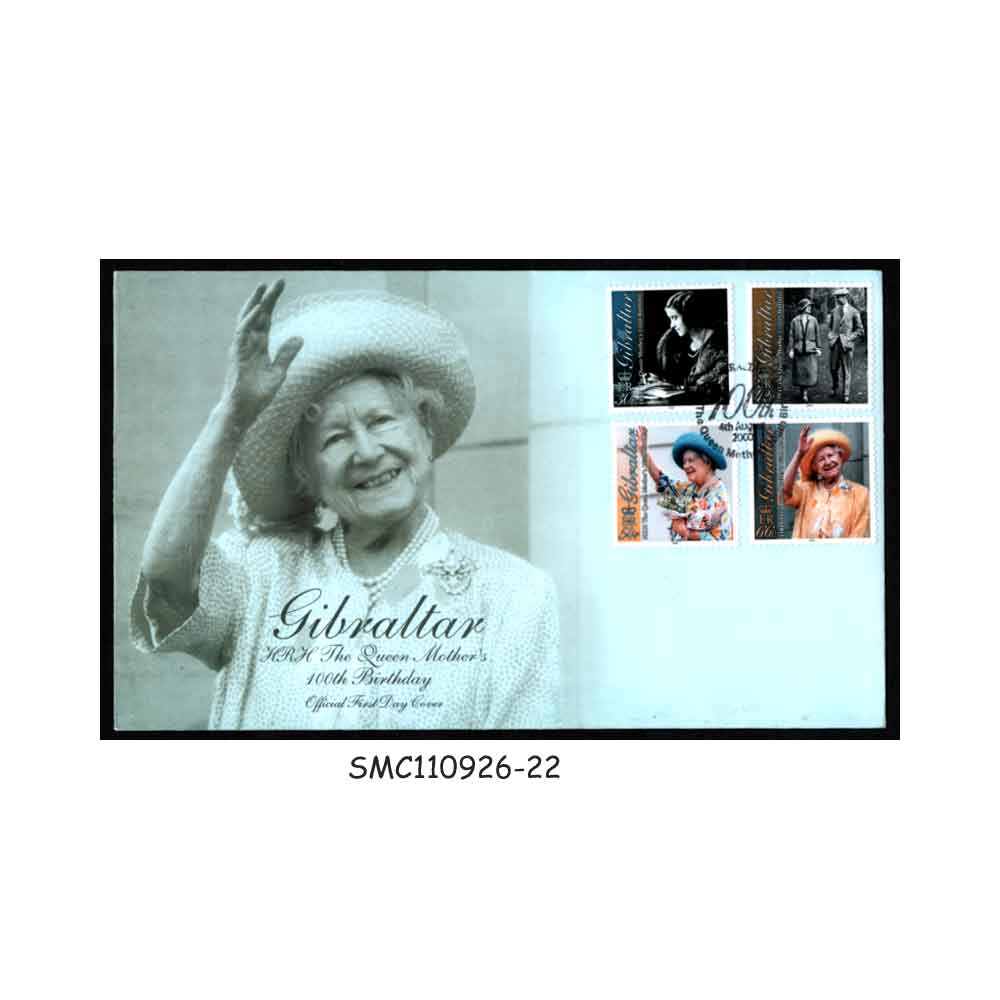 Stamps from GIBRALTAR - 2000 100th BIRTHDAY OF HRH THE QUEEN'S MOTHER - FDC
