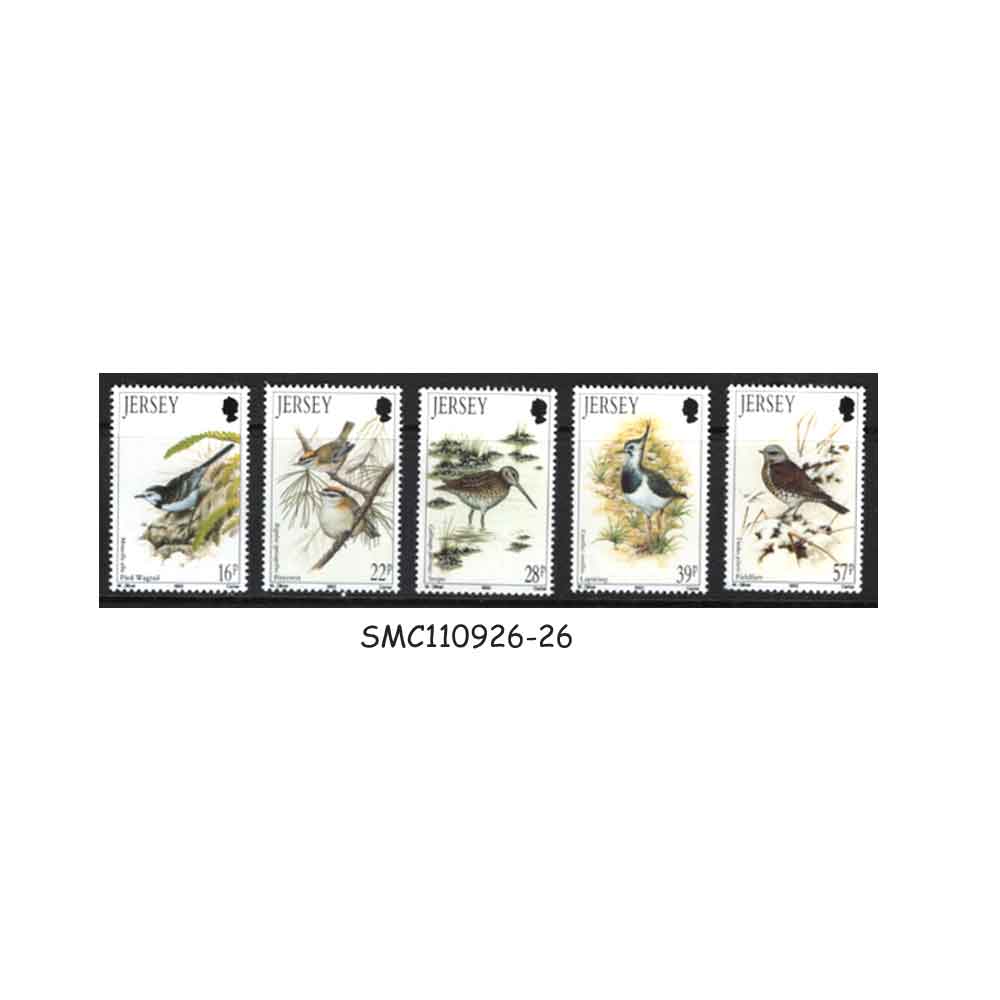 Stamps from JERSEY - 1992 BIRDS OF WINTER - 5V - MINT NH