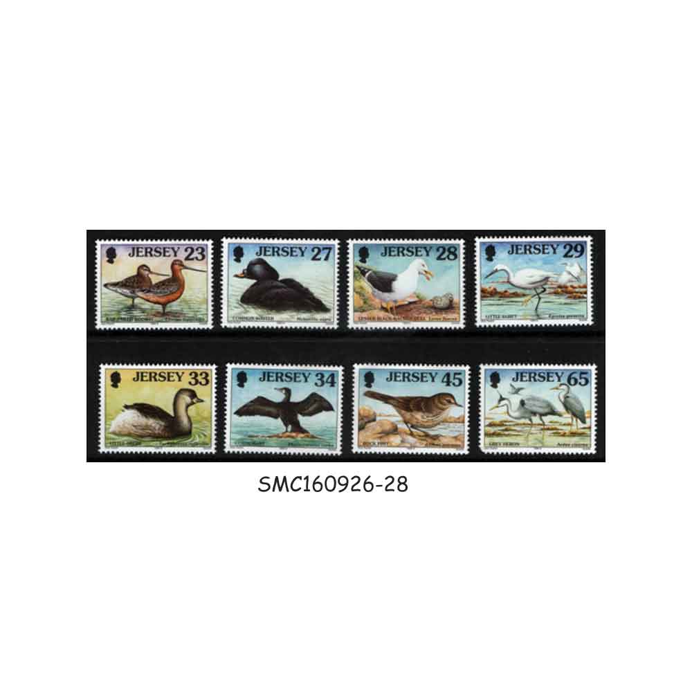 Stamps from JERSEY - 1999 DEFINITIVE SERIES : SEABIRDS & WADERS / BIRDS - 8V - MINT NH