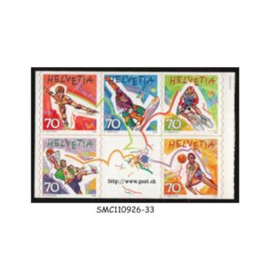 Stamps from SWITZERLAND - 1998 EXTREME SPORTS - SELF ADHESIVE BOOKLET PANE 5V - MNH