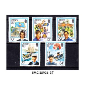Stamps from JERSEY - 1985 INTERNATIONAL YOUTH YEAR - 5V - MINT NH